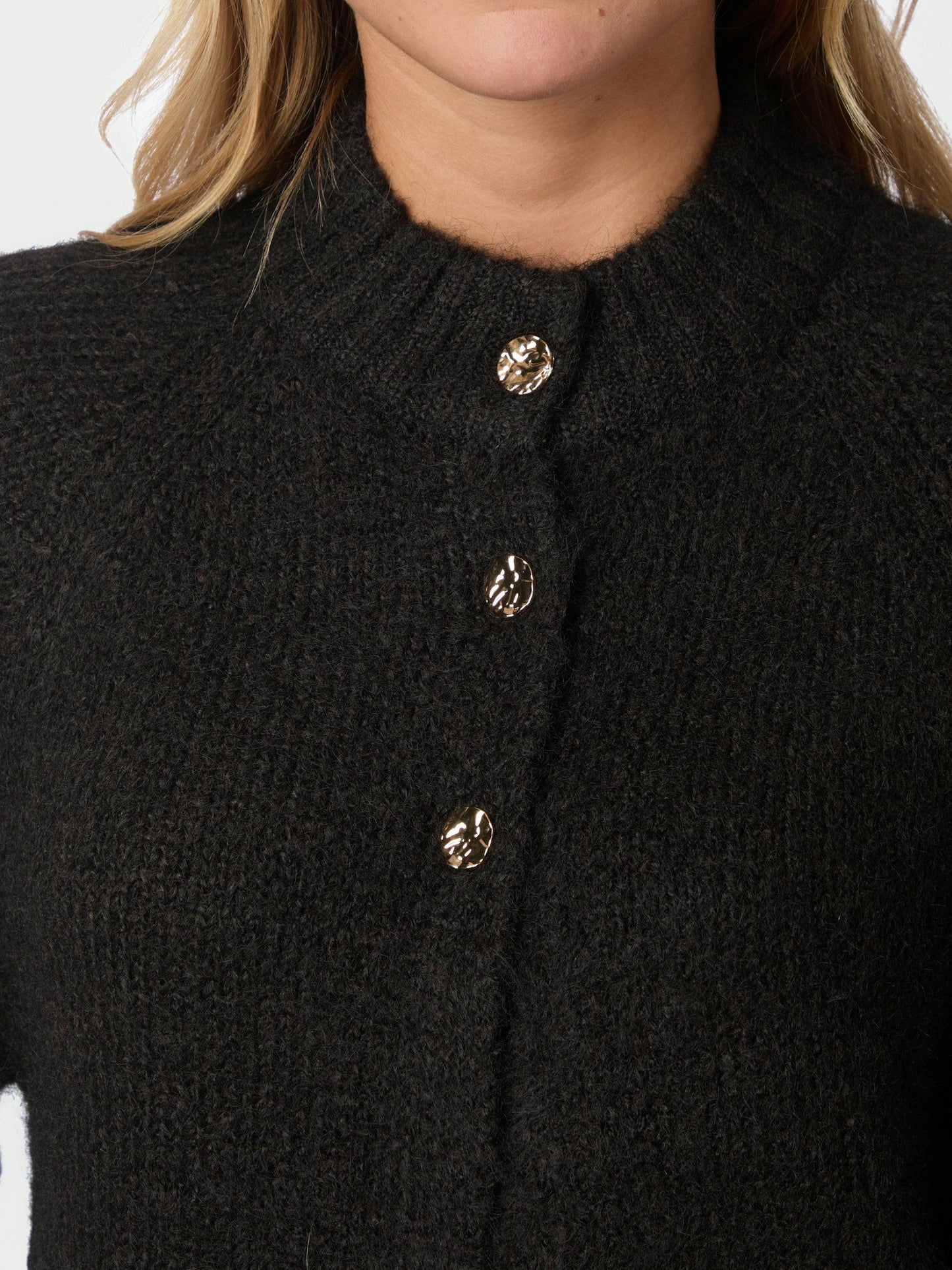 Neo Noir Benuta Fluffy Knit Cardigan