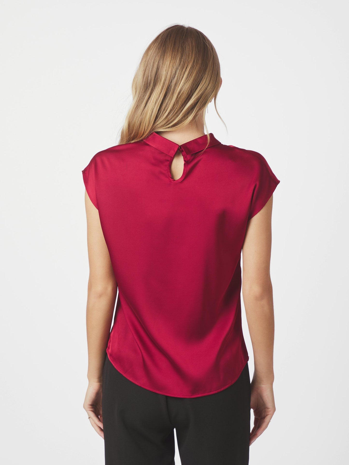 Neo Noir Fleur Drapy Satin Blouse