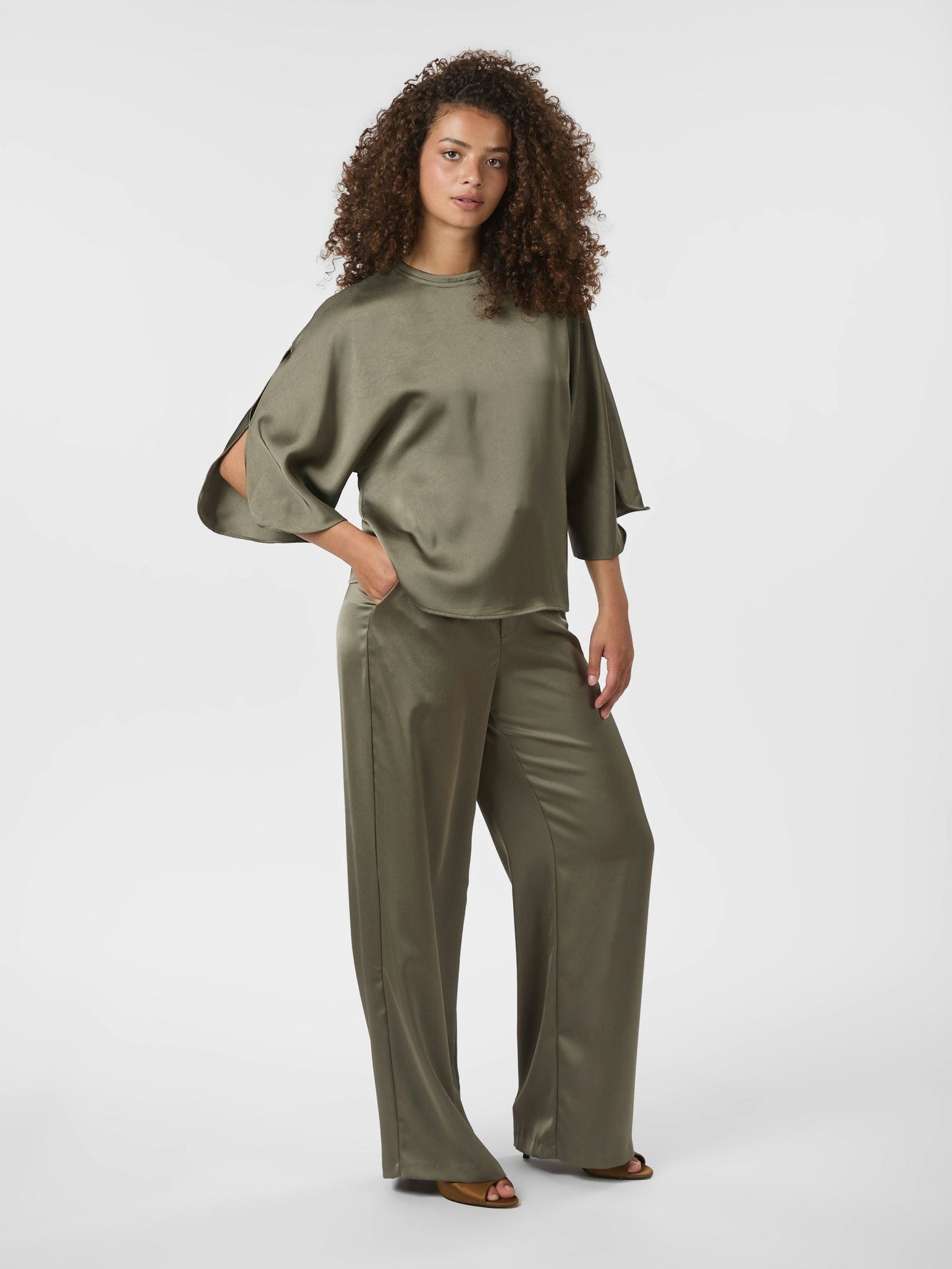 Neo Noir Liora Heavy Sateen Blouse