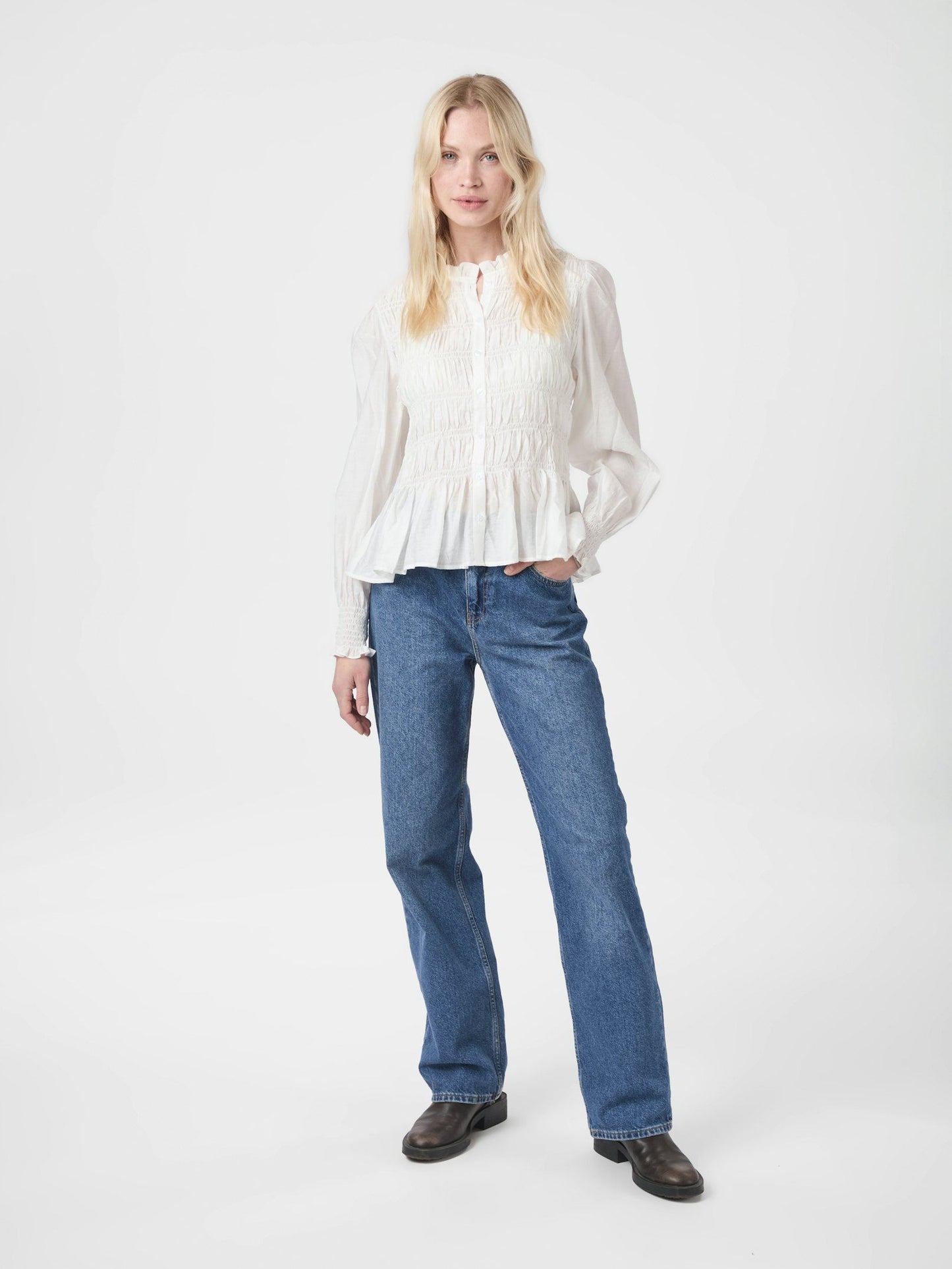 Neo Noir Mocca Smock Blouse