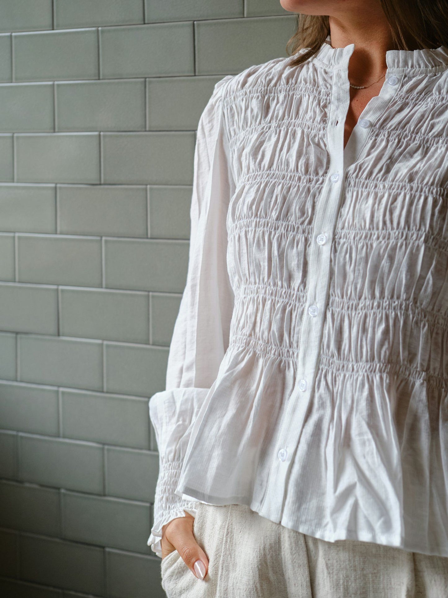 Neo Noir Mocca Smock Blouse