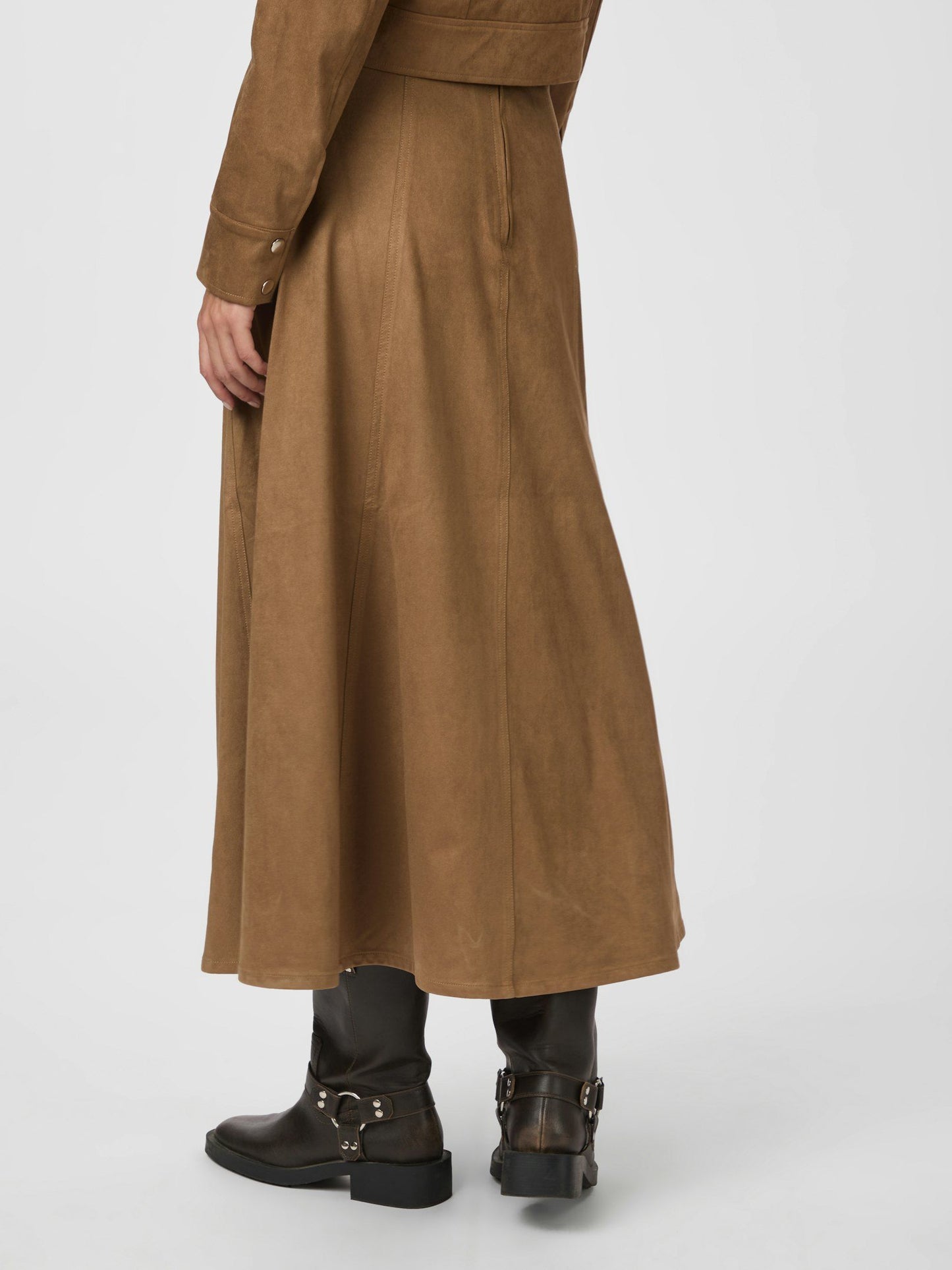 Neo Noir Raya Faux Suede Skirt