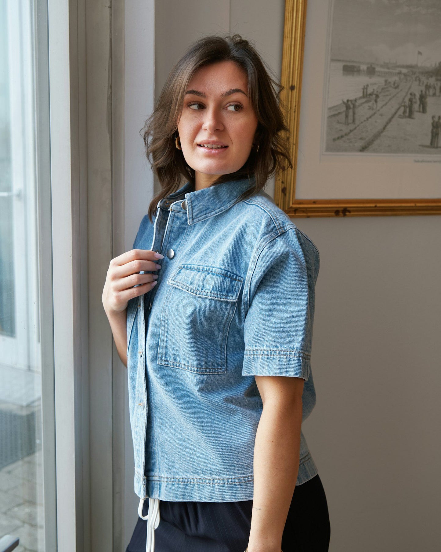 Neo Noir Tiki Denim Skjorta