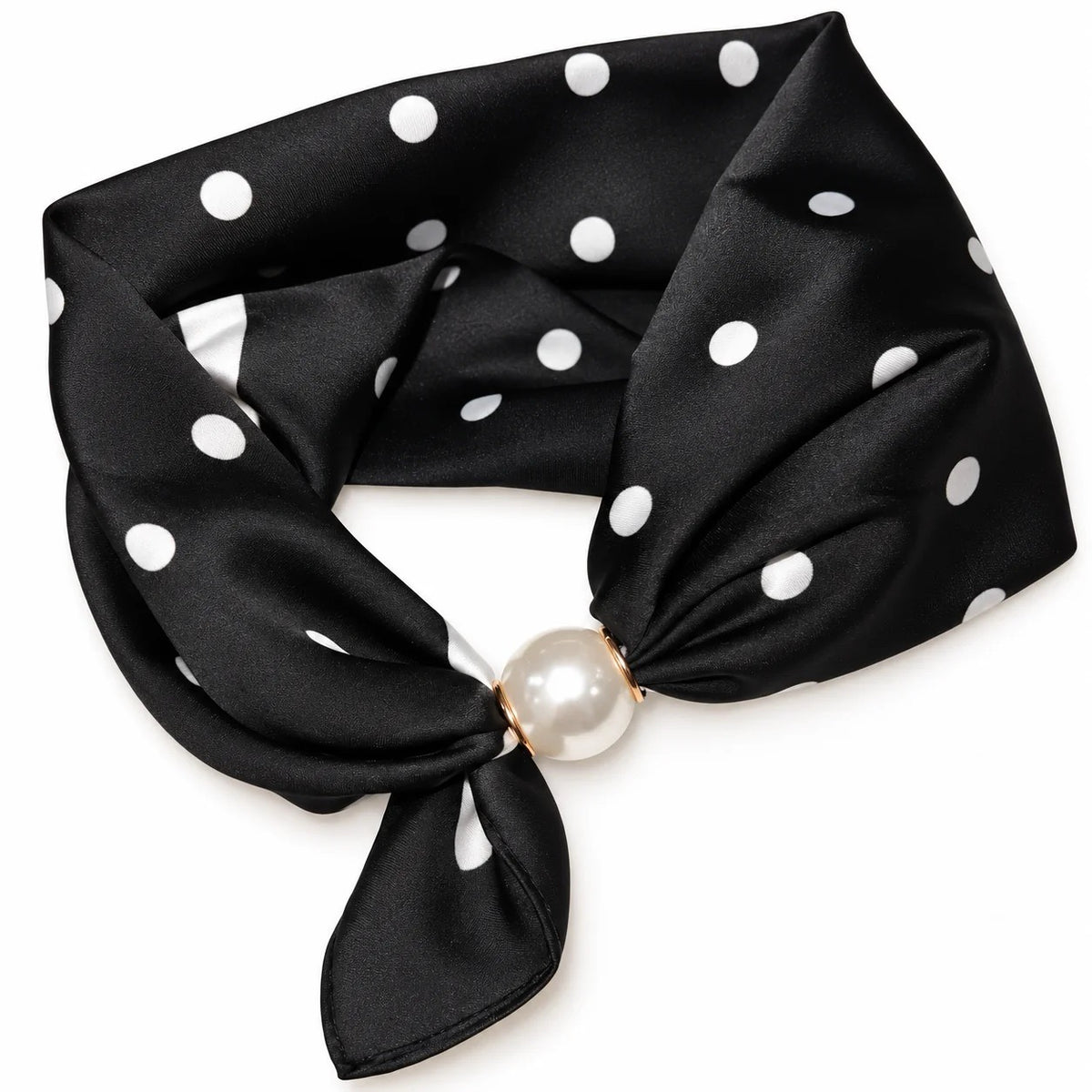 Shoelace Brand Scarf Black Dots