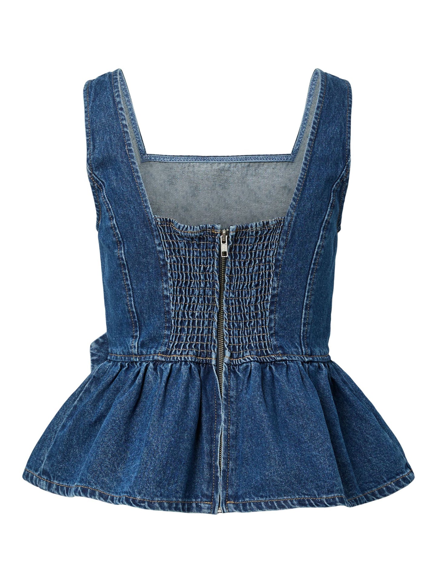 YAS Elsie Peplum Denim Top
