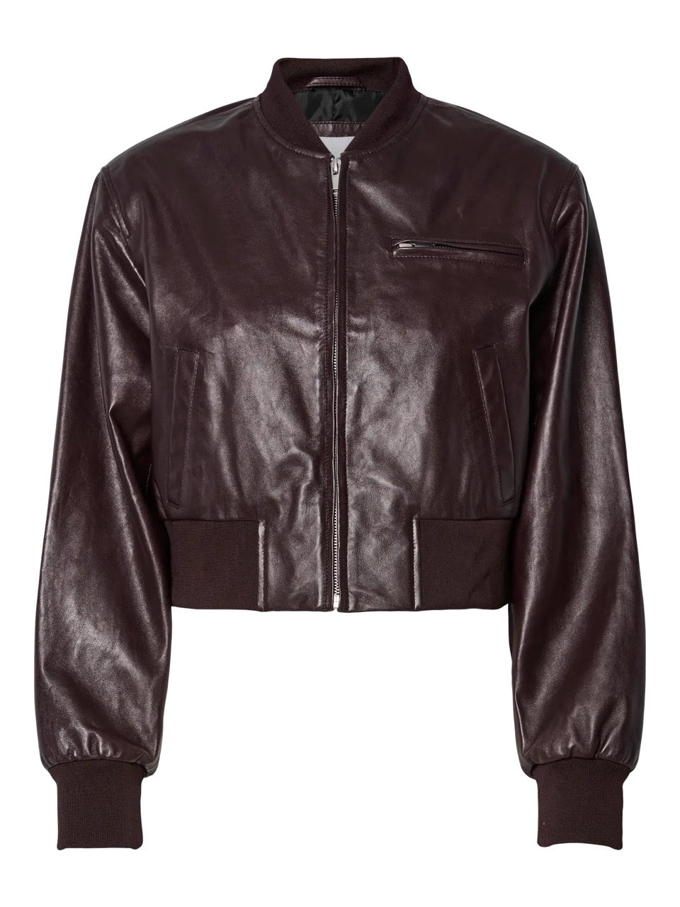 YAS Kala Bomber Leather Jacket