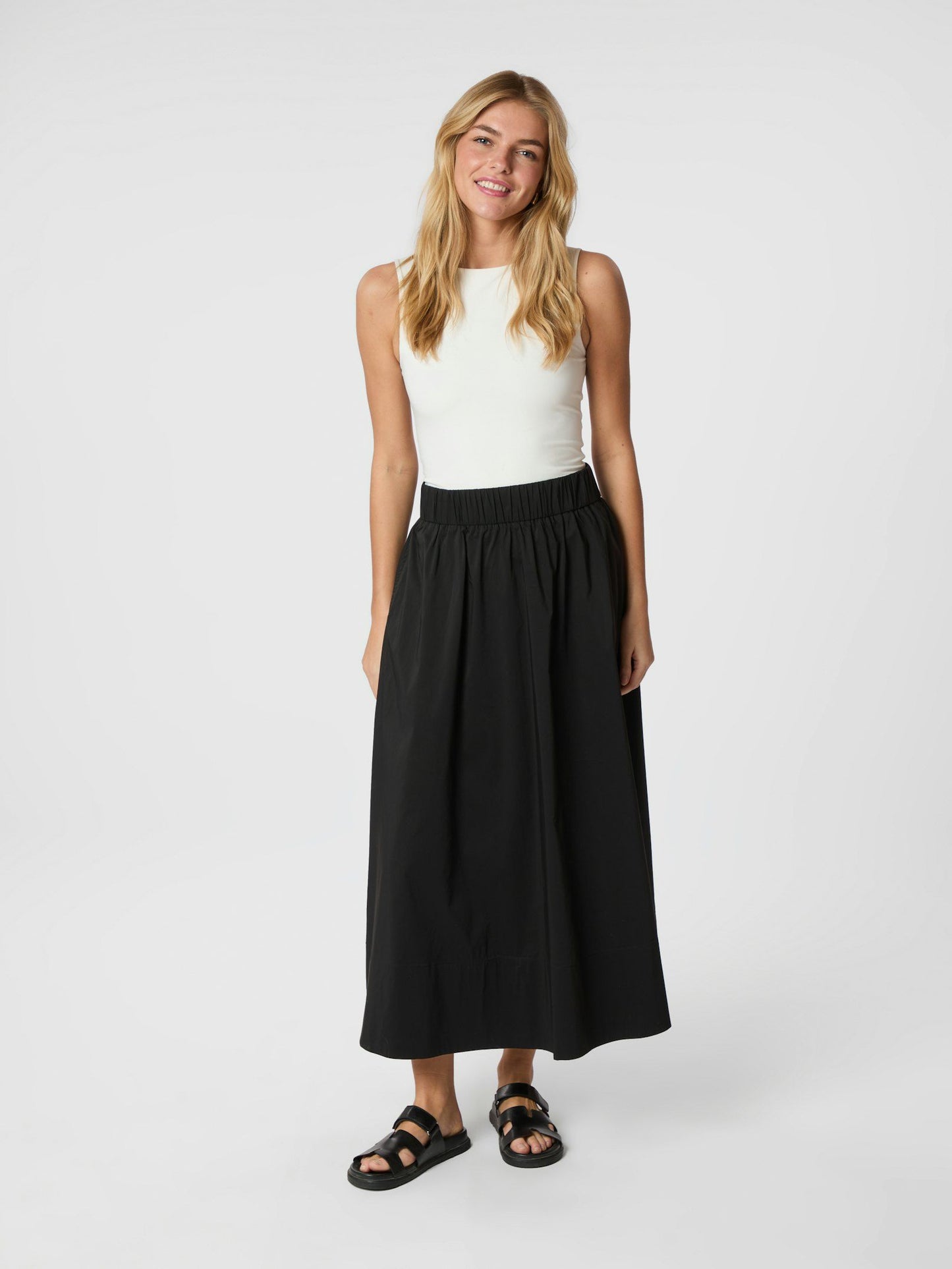 Neo Noir Yara Long Poplin Skirt