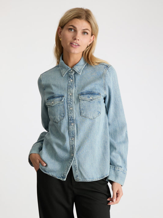 Neo Noir Roger Denim Shirt