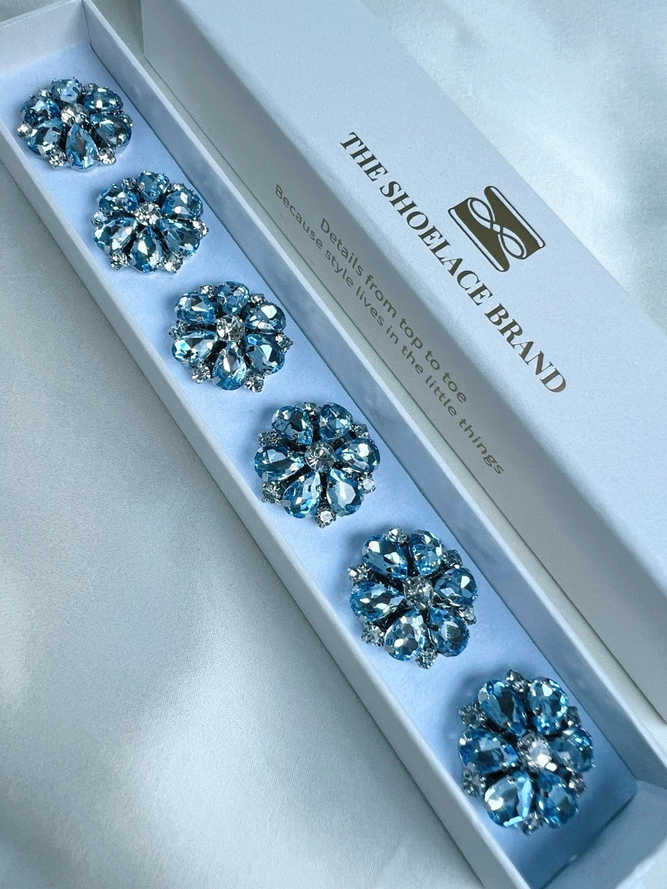 Holly Blue Flower Button Charm