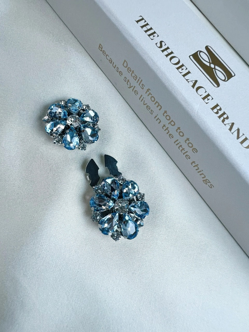 Holly Blue Flower Button Charm