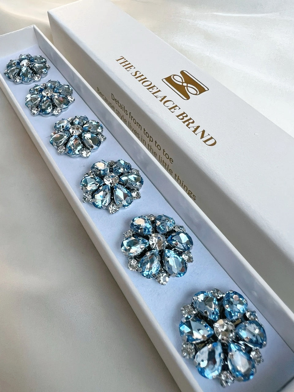 Holly Blue Flower Button Charm