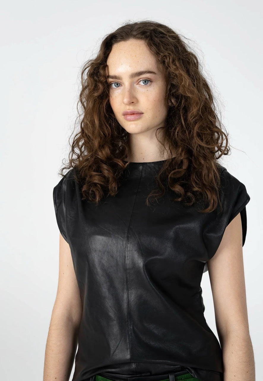 Coster Copenhagen Draped Leather Top