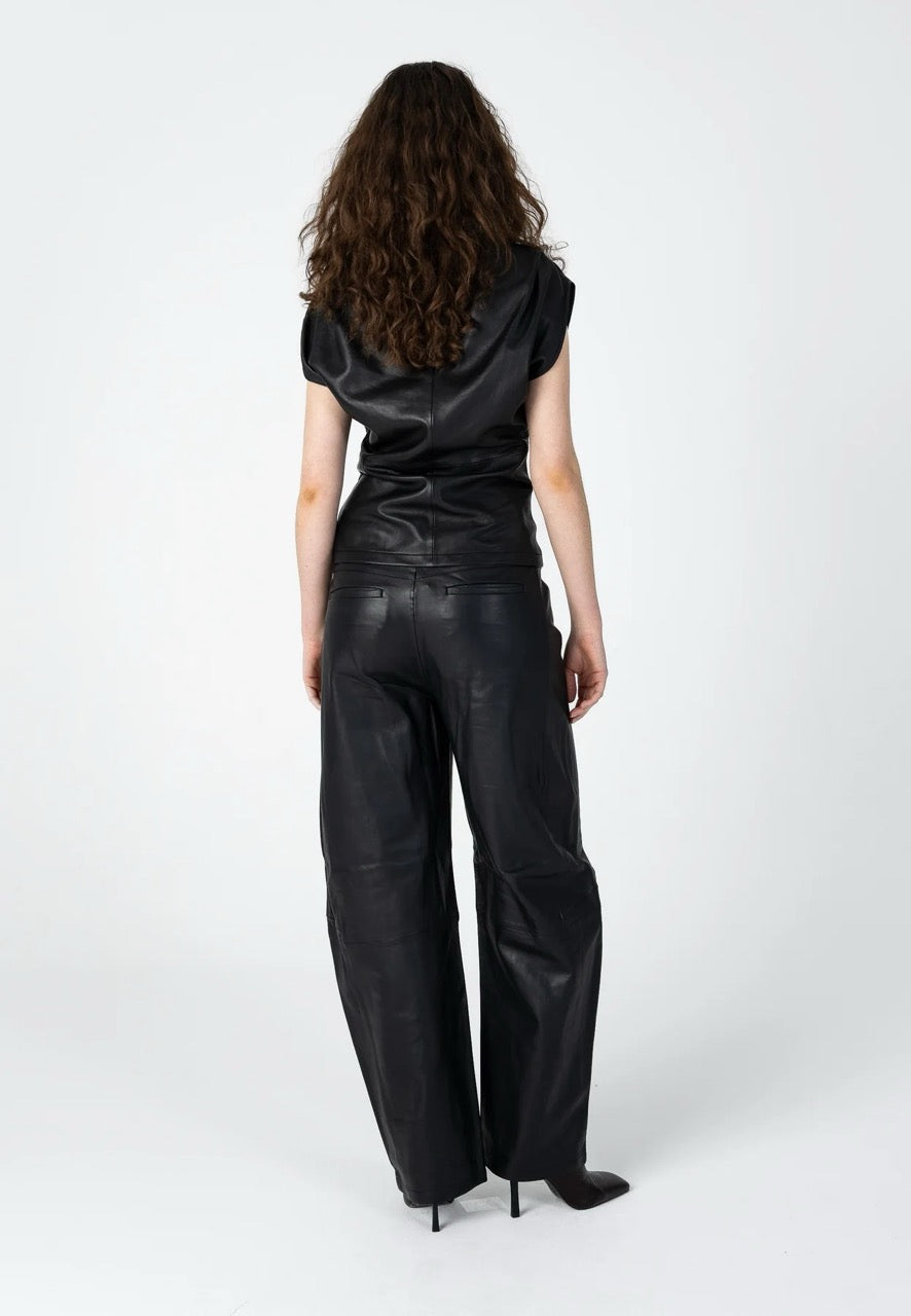 Coster Copenhagen Draped Leather Top