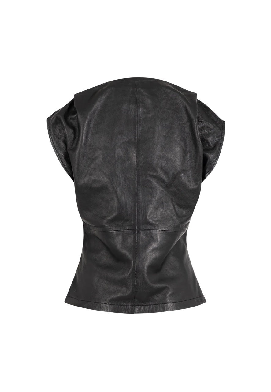 Coster Copenhagen Draped Leather Top