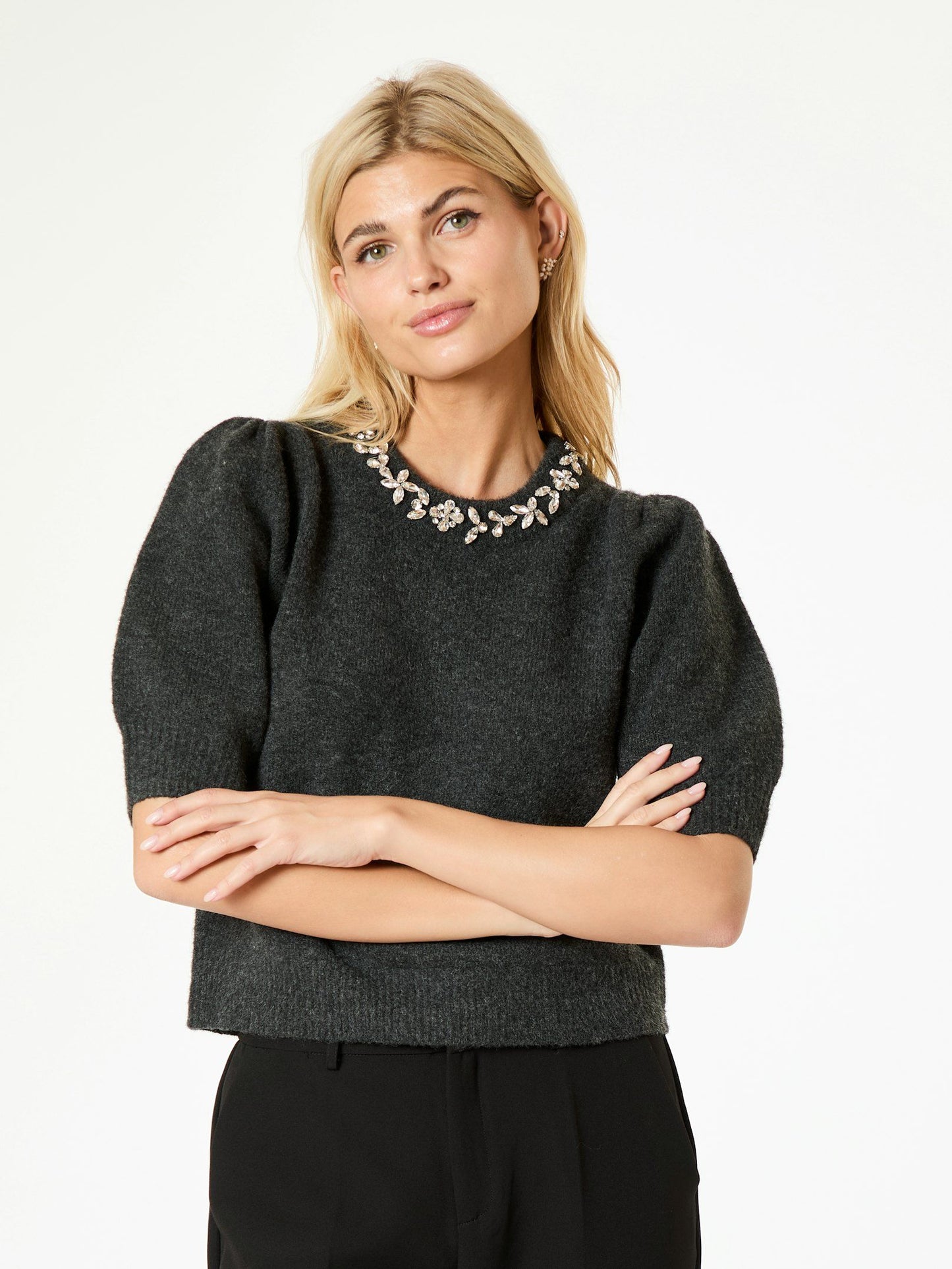 Neo Noir Maia Stone Knit Blus