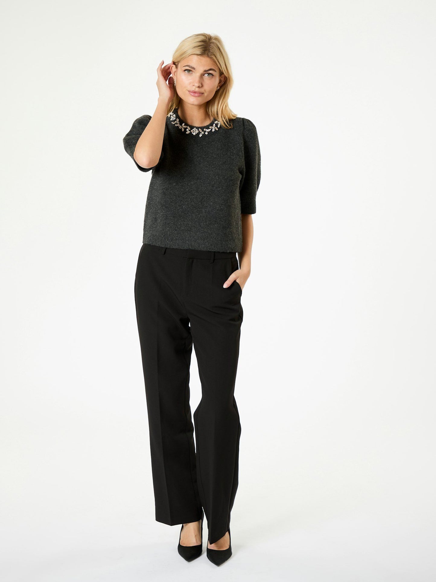 Neo Noir Maia Stone Knit Blus