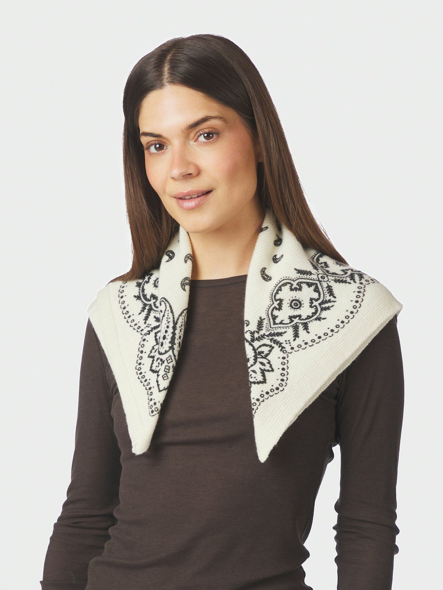 Neo Noir Adelina Paisley Knit Scarf