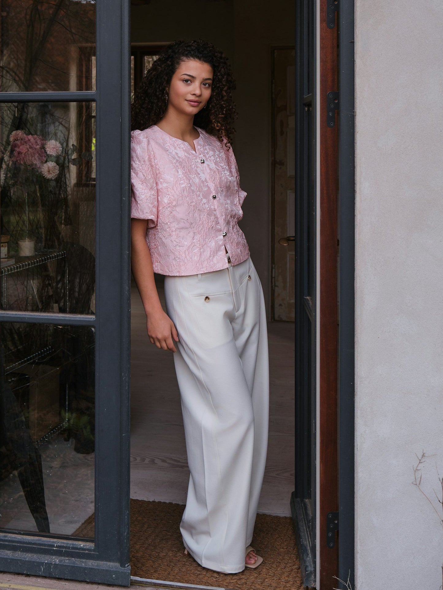 Neo Noir Aisa Soft Brocade Blouse