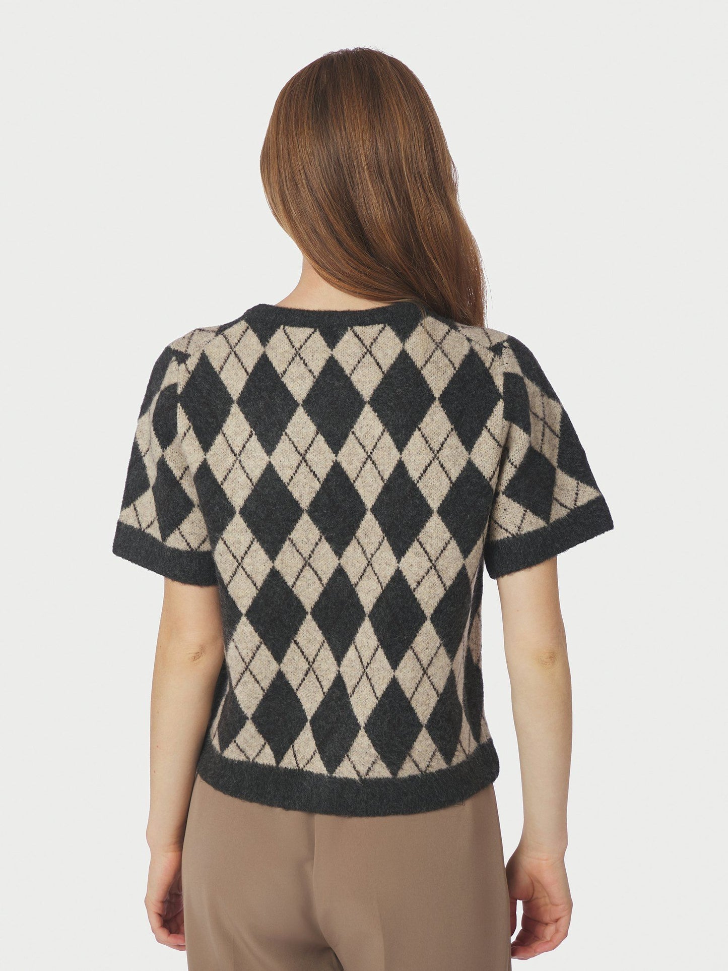 Neo Noir Allestar Check Knit Cardigan