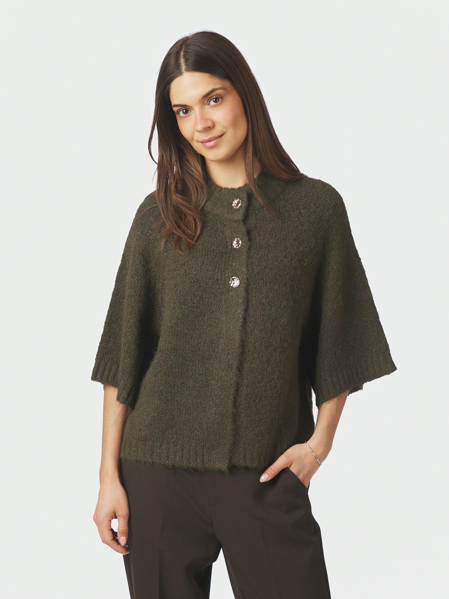 Neo Noir Benuta Fluffy Knit Cardigan