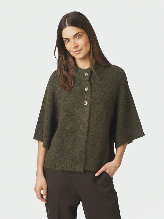 Neo Noir Benuta Fluffy Knit Cardigan