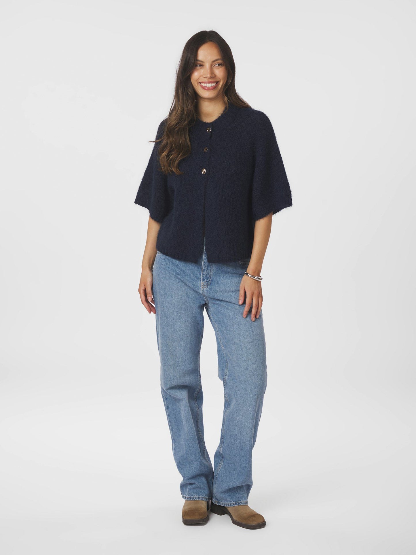 Neo Noir Benuta Fluffy Knit Cardigan