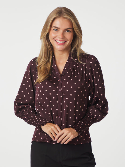 Neo Noir Camisa Dot Blouse