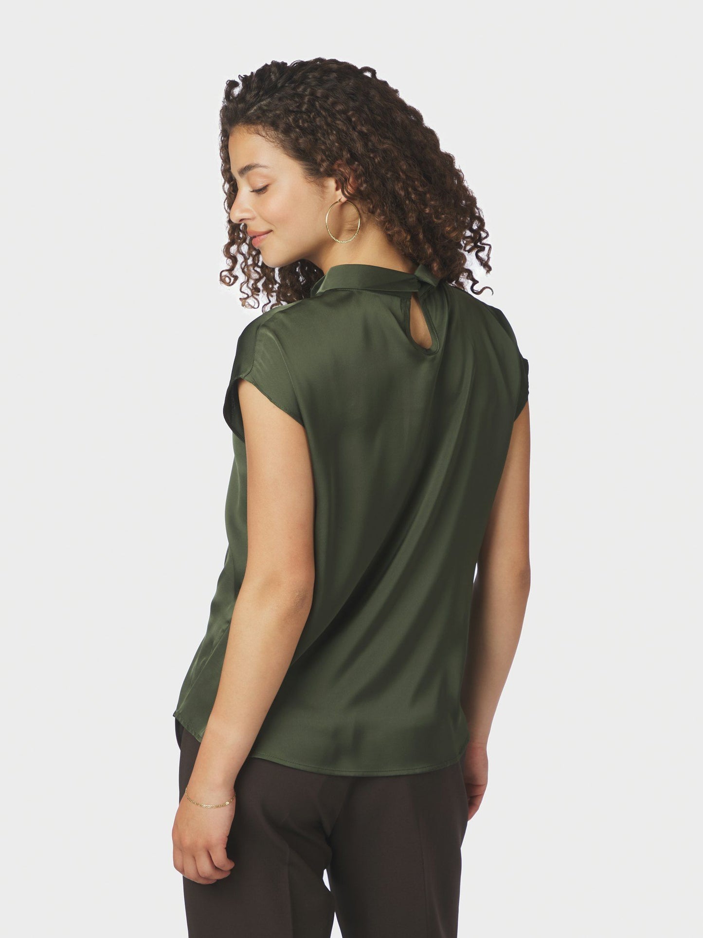 Neo Noir Fleur Drapy Satin Blouse