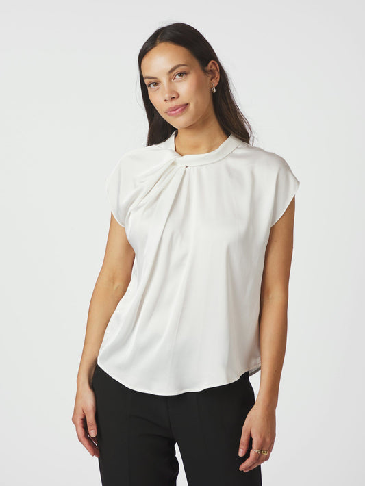 Neo Noir Fleur Drapy Satin Blouse