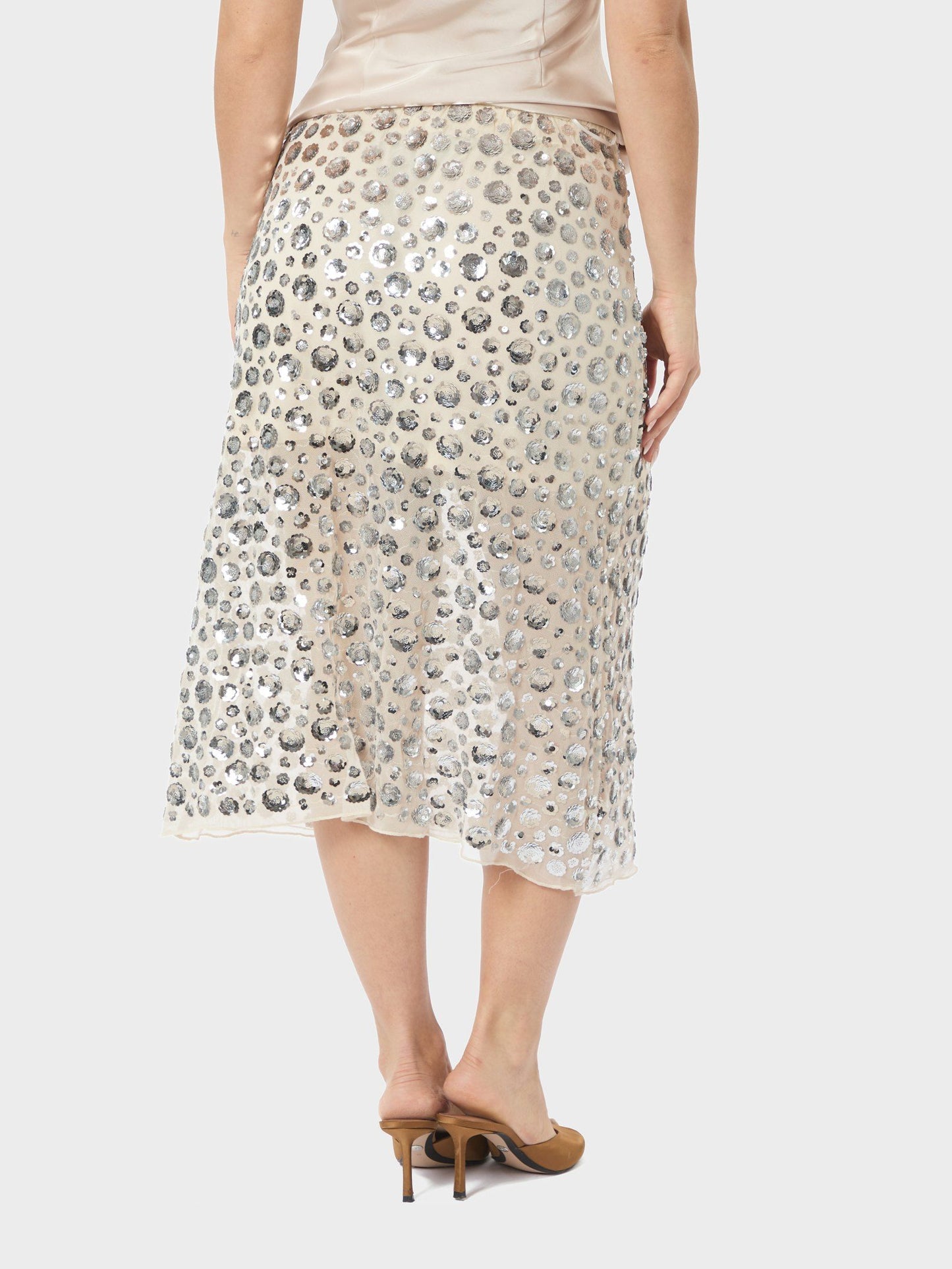 Neo Noir Gilla Flower Sequin Skirt