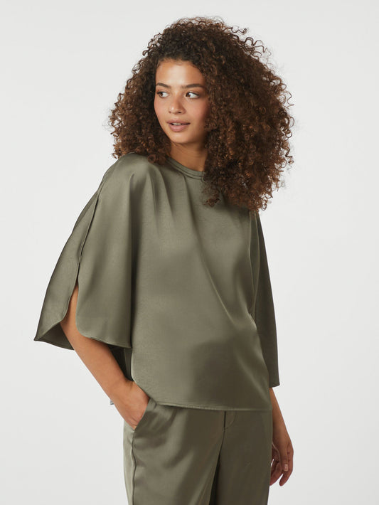 Neo Noir Liora Heavy Sateen Blouse