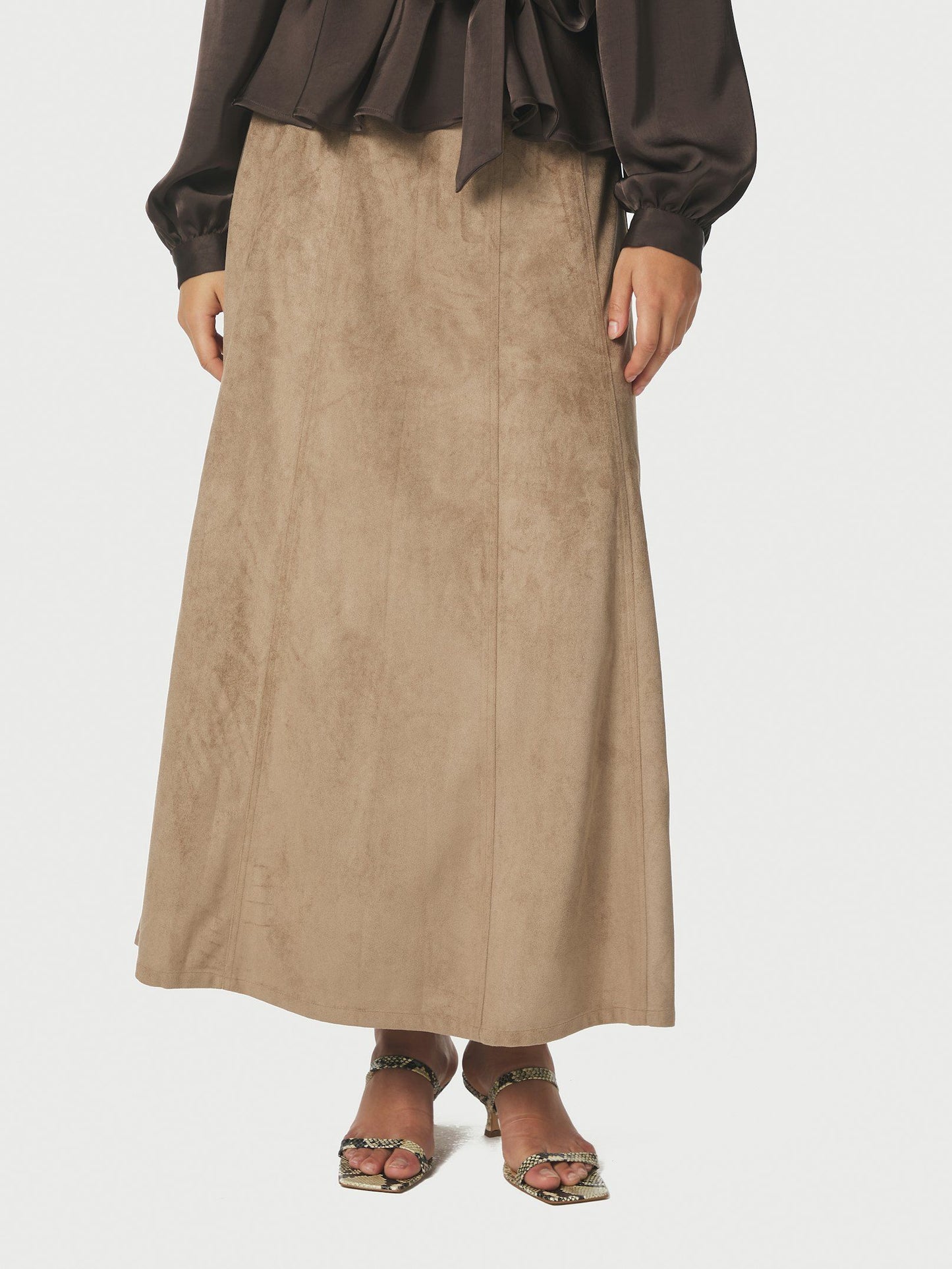 Neo Noir Raya Faux Suede Skirt