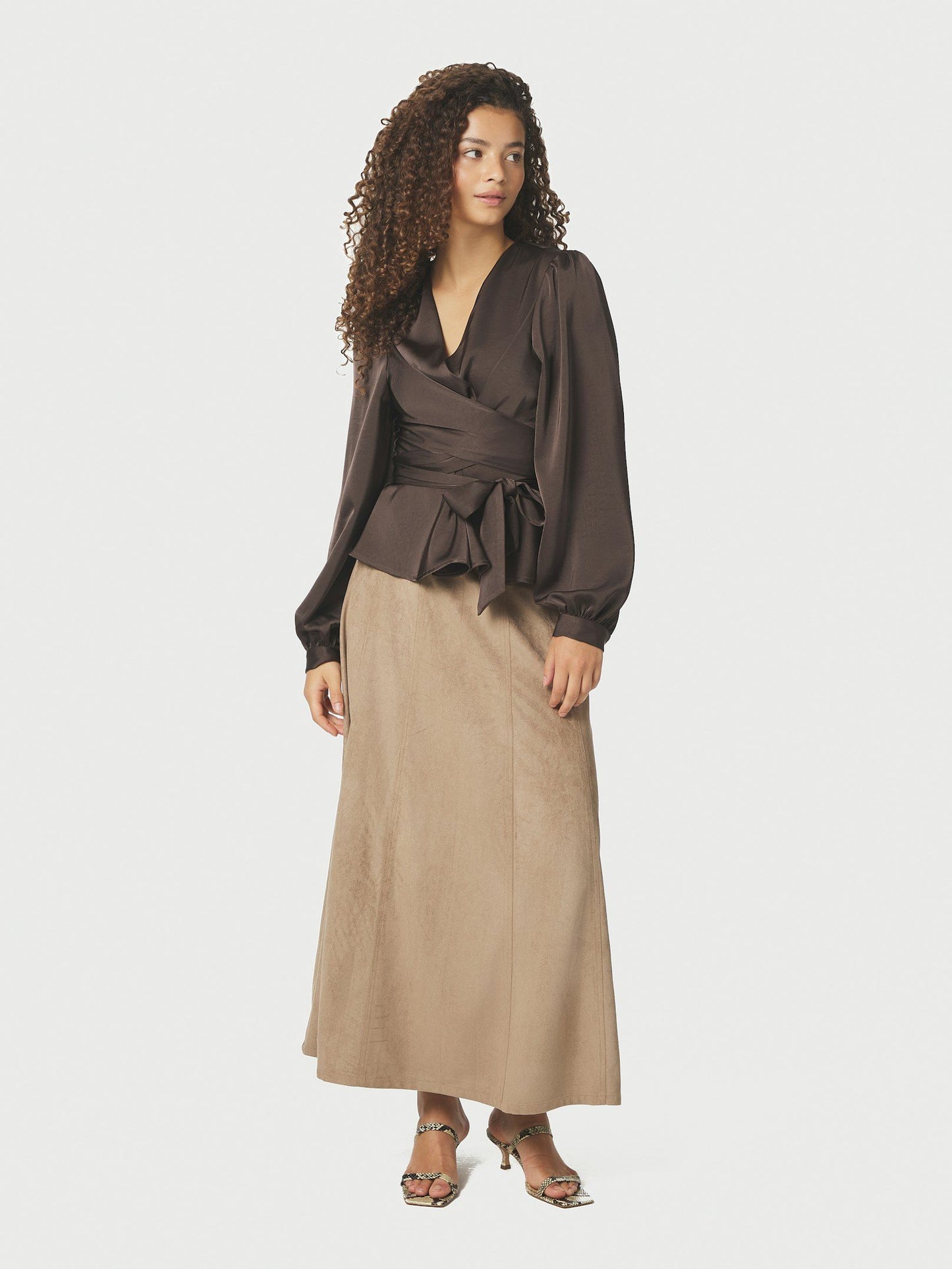 Neo Noir Raya Faux Suede Skirt