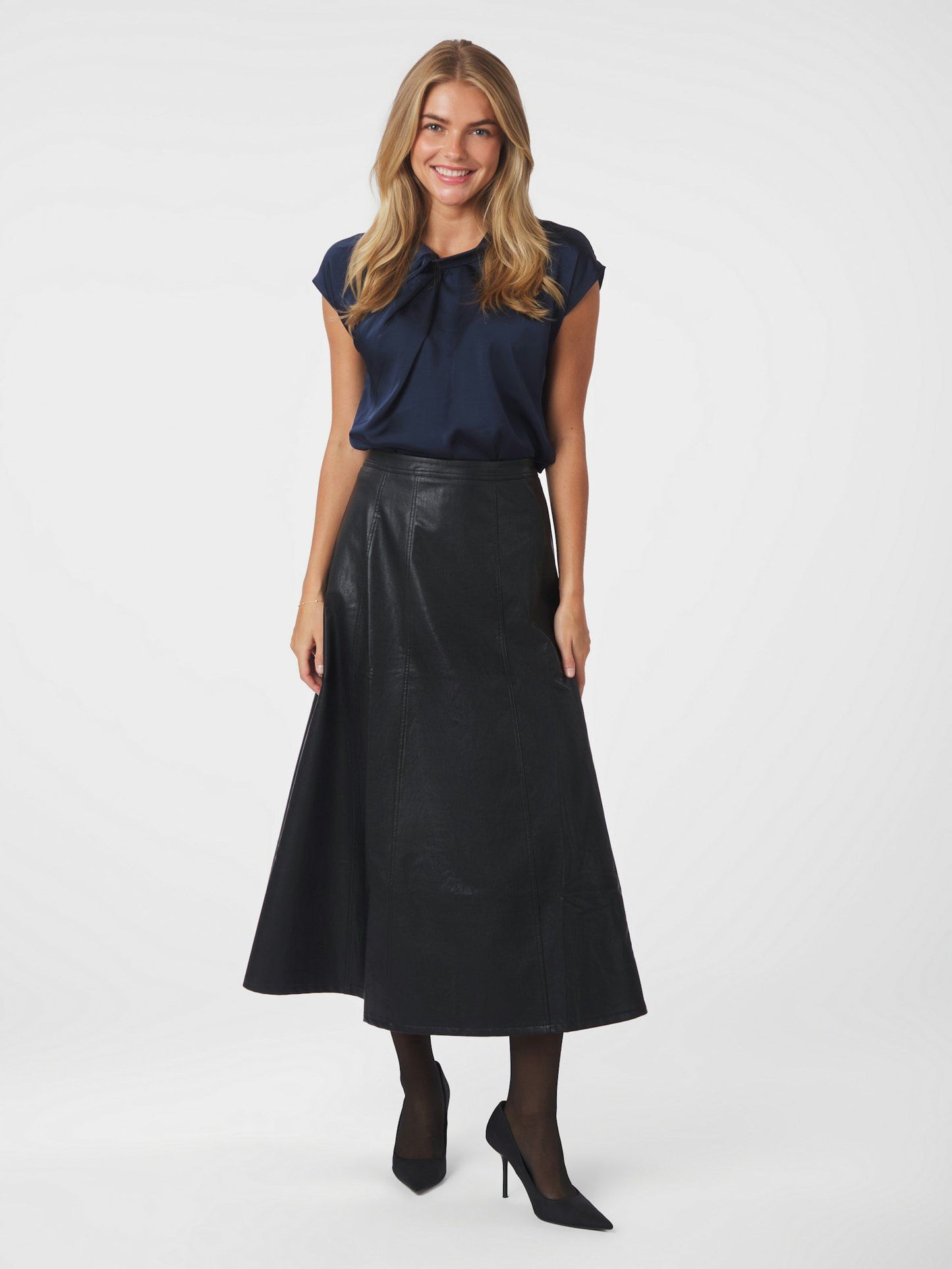 Neo Noir Raya Faux Leather Skirt