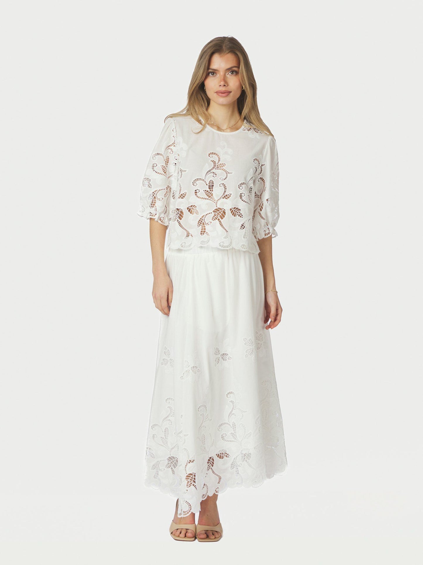 Neo Noir Yara Long Embroidery Skirt