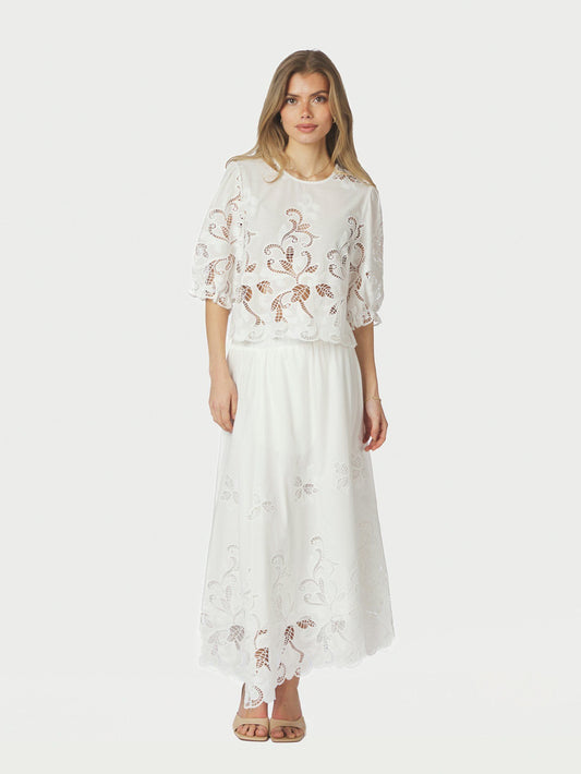 Neo Noir Yara Long Embroidery Skirt