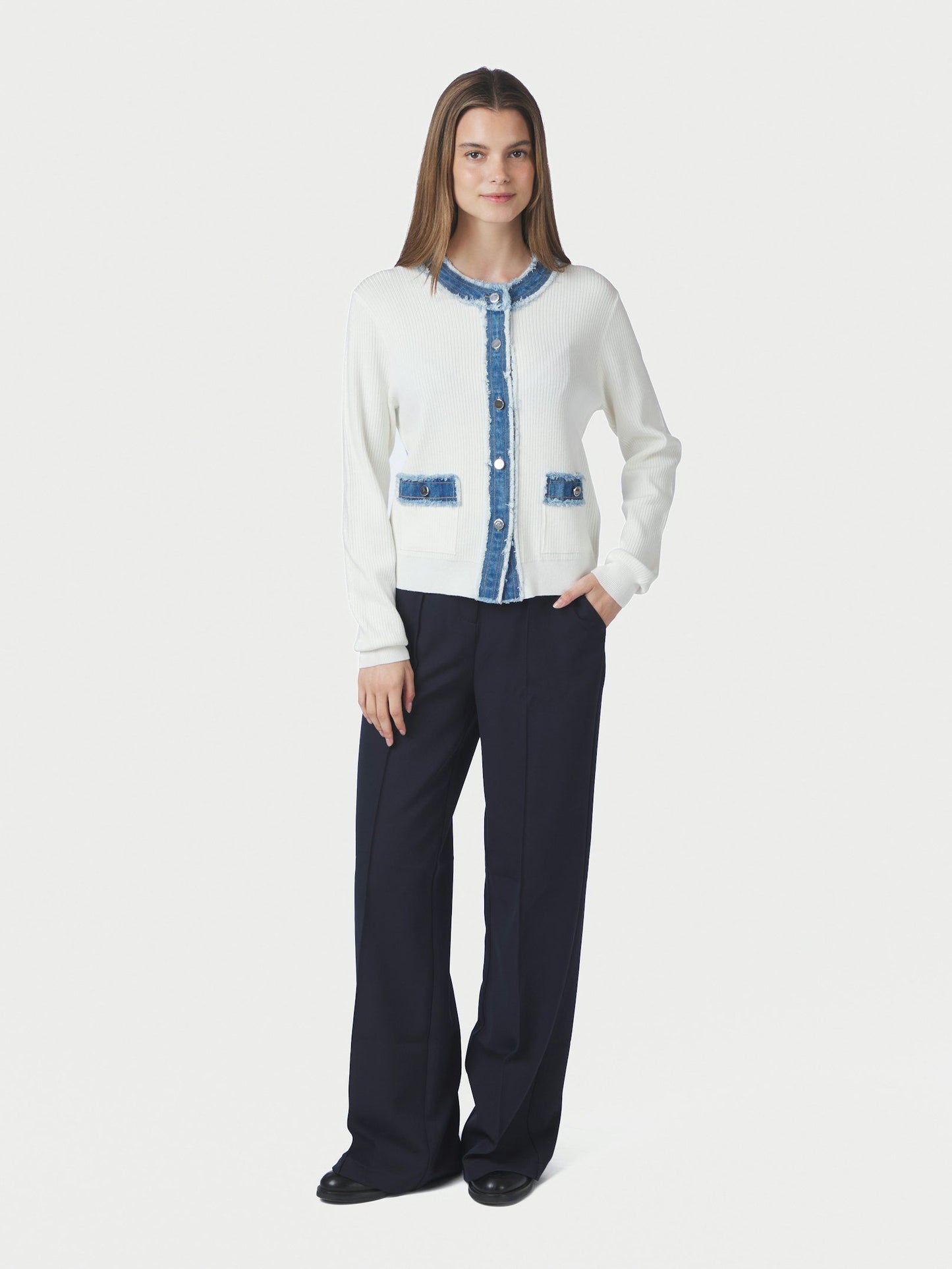 Neo Noir Zelma Knit Denim Cardigan