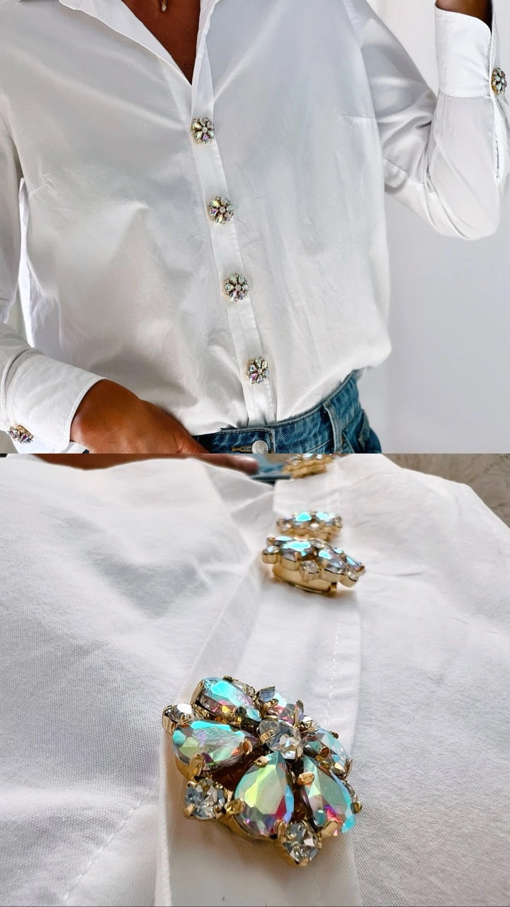 Emy Aurora Flower Button Charm