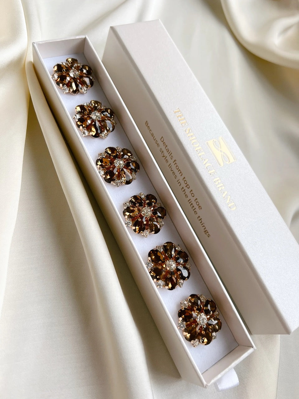 Erika Brown Crystal Button Charm