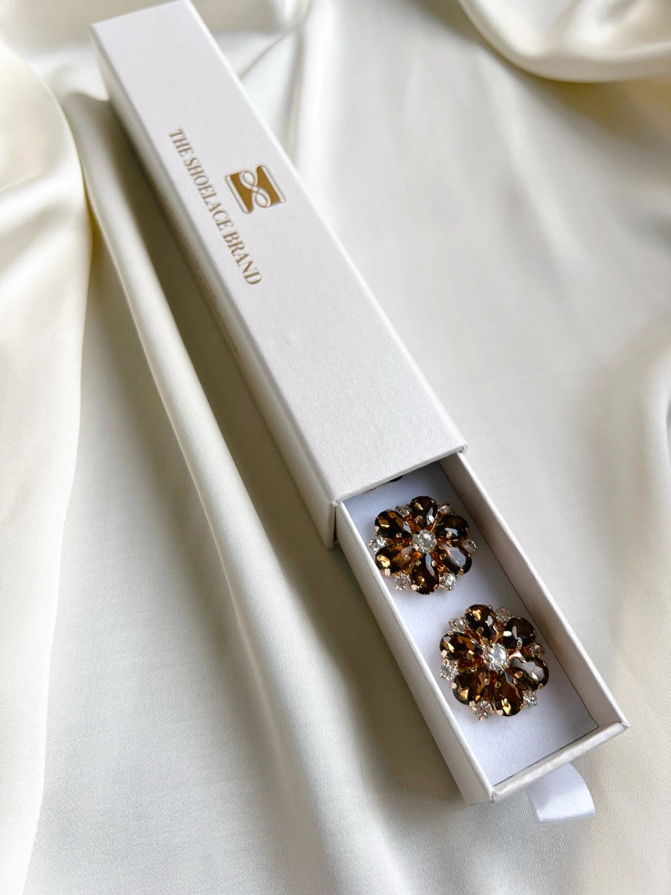 Erika Brown Crystal Button Charm