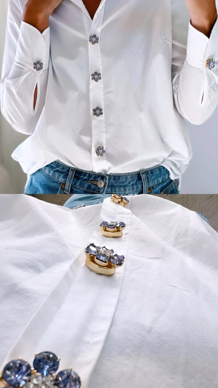 Hilde Purple Flower Button Charm