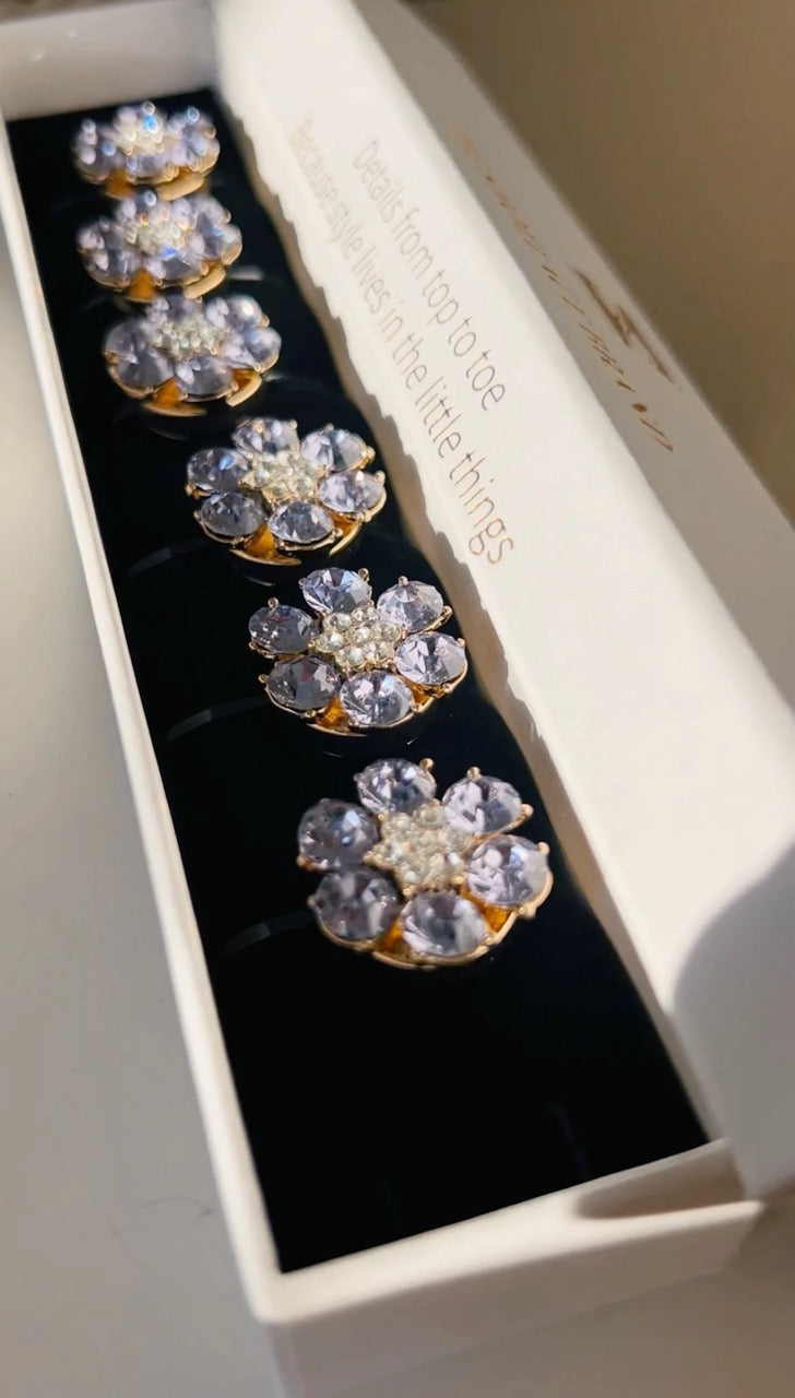 Hilde Purple Flower Button Charm