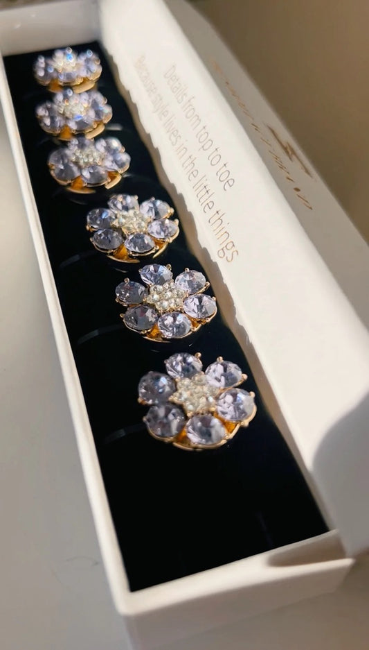 Hilde Purple Flower Button Charm