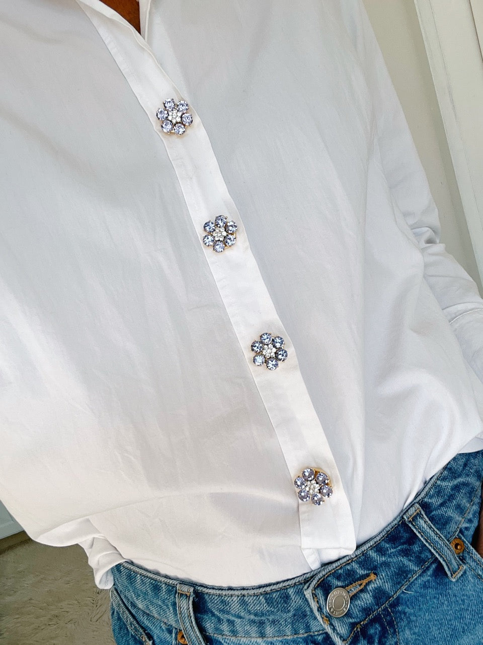 Hilde Purple Flower Button Charm