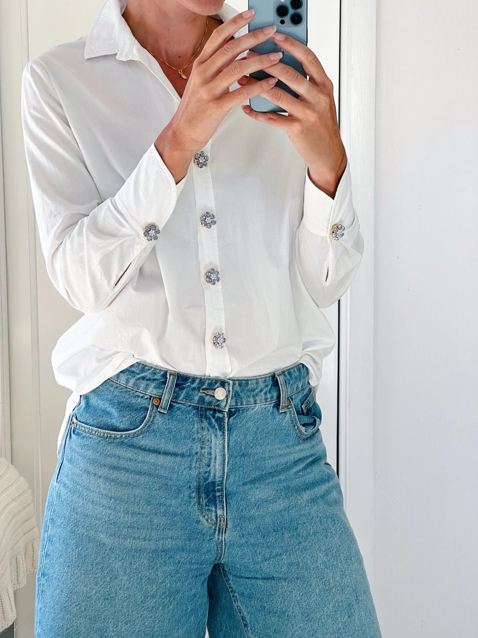 Hilde Purple Flower Button Charm