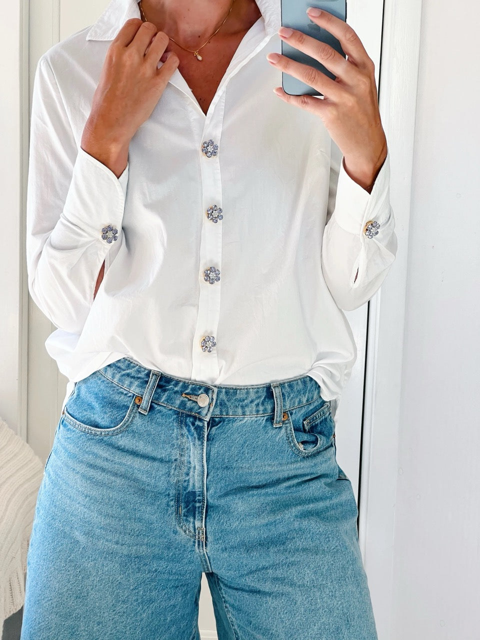 Hilde Purple Flower Button Charm