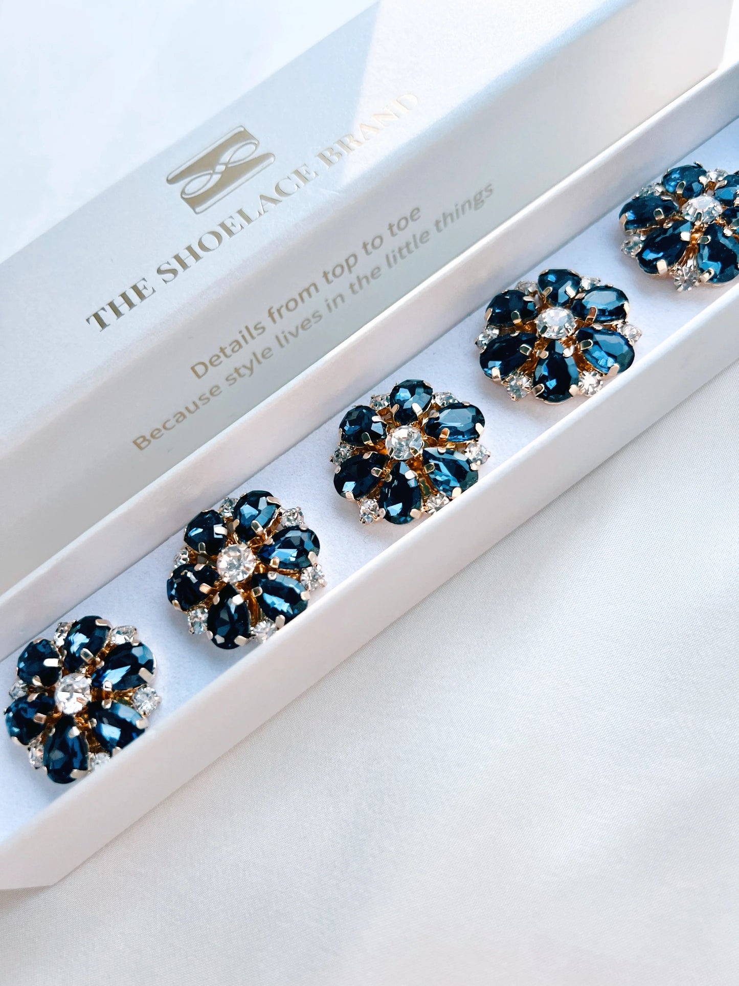 Isabelle Navy Flower Button Charm