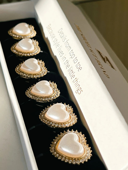 Kickan Pearl Heart Button Charm