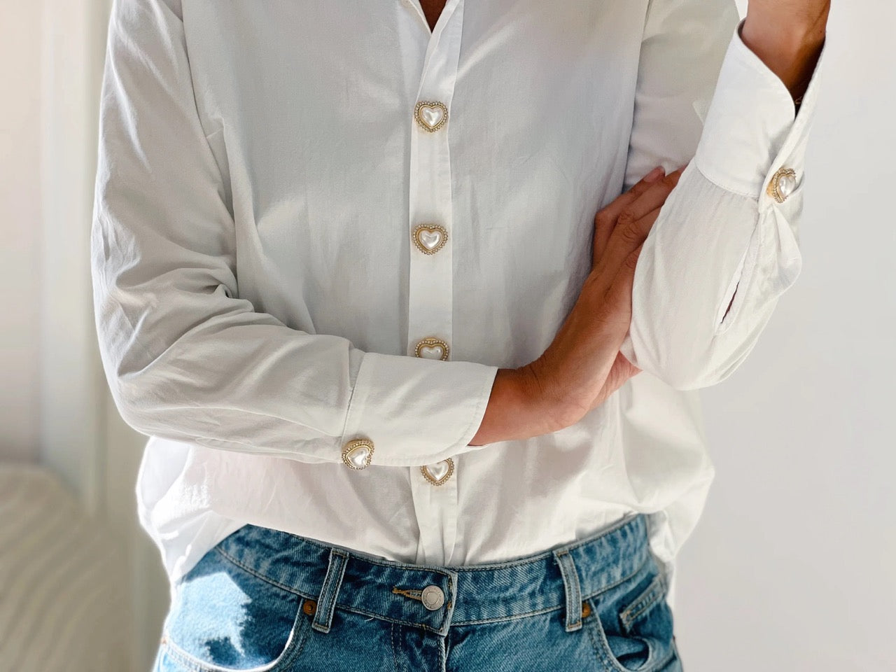 Kickan Pearl Heart Button Charm