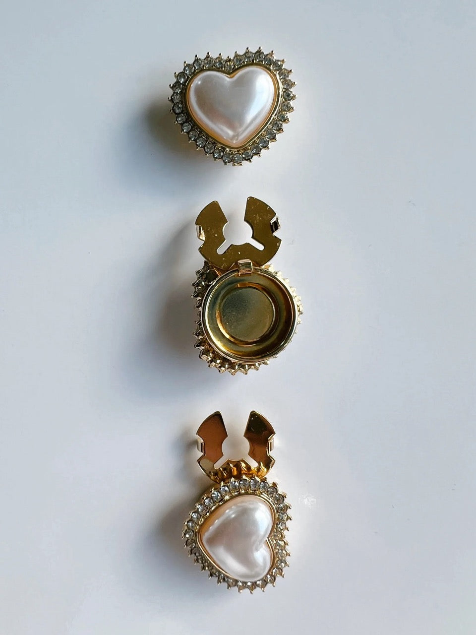 Kickan Pearl Heart Button Charm